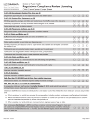 Form CRED-0964 Regulations Compliance Review Licensing - Child Care Center Cover Sheet - Nebraska, Page 16