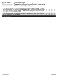 Form CRED-0964 Regulations Compliance Review Licensing - Child Care Center Cover Sheet - Nebraska, Page 17
