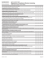 Form CRED-0964 Regulations Compliance Review Licensing - Child Care Center Cover Sheet - Nebraska, Page 4