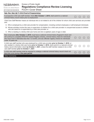 Form CRED-0959 Regulations Compliance Review Licensing - Fcch I Cover Sheet - Nebraska, Page 14