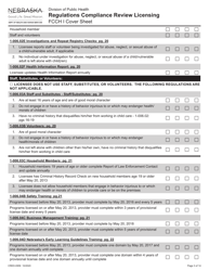 Form CRED-0959 Regulations Compliance Review Licensing - Fcch I Cover Sheet - Nebraska, Page 3