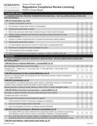 Form CRED-0959 Regulations Compliance Review Licensing - Fcch I Cover Sheet - Nebraska, Page 9