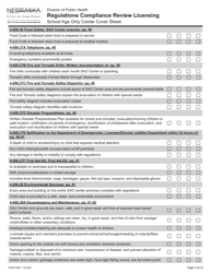 Form CRED-0967 Regulations Compliance Review Licensing - School Age Only Center Checklist With Cover Sheet - Nebraska, Page 11