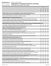 Form CRED-0967 Regulations Compliance Review Licensing - School Age Only Center Checklist With Cover Sheet - Nebraska, Page 2