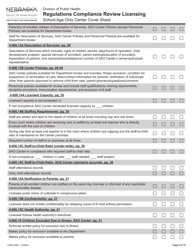 Form CRED-0967 Regulations Compliance Review Licensing - School Age Only Center Checklist With Cover Sheet - Nebraska, Page 6