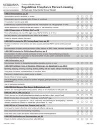 Form CRED-0967 Regulations Compliance Review Licensing - School Age Only Center Checklist With Cover Sheet - Nebraska, Page 7