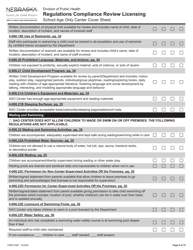 Form CRED-0967 Regulations Compliance Review Licensing - School Age Only Center Checklist With Cover Sheet - Nebraska, Page 8