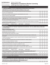 Form CRED-0967 Regulations Compliance Review Licensing - School Age Only Center Checklist With Cover Sheet - Nebraska, Page 9
