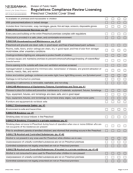 Form CRED-0965 Regulations Compliance Review Licensing - Preschool Checklist Cover Sheet - Nebraska, Page 11