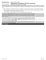 Form CRED-0965 Regulations Compliance Review Licensing - Preschool Checklist Cover Sheet - Nebraska, Page 14