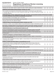 Form CRED-0965 Regulations Compliance Review Licensing - Preschool Checklist Cover Sheet - Nebraska, Page 3