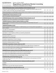 Form CRED-0965 Regulations Compliance Review Licensing - Preschool Checklist Cover Sheet - Nebraska, Page 4