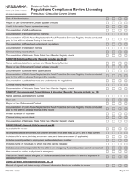 Form CRED-0965 Regulations Compliance Review Licensing - Preschool Checklist Cover Sheet - Nebraska, Page 5