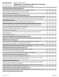Form CRED-0965 Regulations Compliance Review Licensing - Preschool Checklist Cover Sheet - Nebraska, Page 7