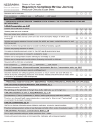 Form CRED-0965 Regulations Compliance Review Licensing - Preschool Checklist Cover Sheet - Nebraska, Page 9