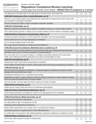Form CRED-0968 Regulations Compliance Review Licensing - School Age Only Center Checklist With Cover Sheet - Reacted for Programs in a School - Nebraska, Page 10