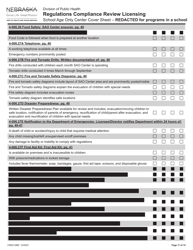 Form CRED-0968 Regulations Compliance Review Licensing - School Age Only Center Checklist With Cover Sheet - Reacted for Programs in a School - Nebraska, Page 11