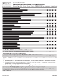 Form CRED-0968 Regulations Compliance Review Licensing - School Age Only Center Checklist With Cover Sheet - Reacted for Programs in a School - Nebraska, Page 14