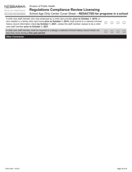 Form CRED-0968 Regulations Compliance Review Licensing - School Age Only Center Checklist With Cover Sheet - Reacted for Programs in a School - Nebraska, Page 15