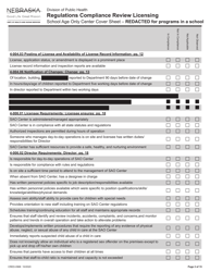 Form CRED-0968 Regulations Compliance Review Licensing - School Age Only Center Checklist With Cover Sheet - Reacted for Programs in a School - Nebraska, Page 2