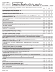 Form CRED-0968 Regulations Compliance Review Licensing - School Age Only Center Checklist With Cover Sheet - Reacted for Programs in a School - Nebraska, Page 4