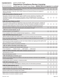 Form CRED-0968 Regulations Compliance Review Licensing - School Age Only Center Checklist With Cover Sheet - Reacted for Programs in a School - Nebraska, Page 6