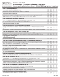 Form CRED-0968 Regulations Compliance Review Licensing - School Age Only Center Checklist With Cover Sheet - Reacted for Programs in a School - Nebraska, Page 7