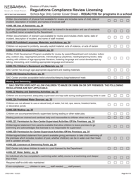 Form CRED-0968 Regulations Compliance Review Licensing - School Age Only Center Checklist With Cover Sheet - Reacted for Programs in a School - Nebraska, Page 8