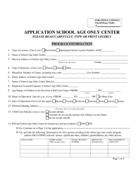 Application for a School Age Only Center License - Nebraska, Page 3