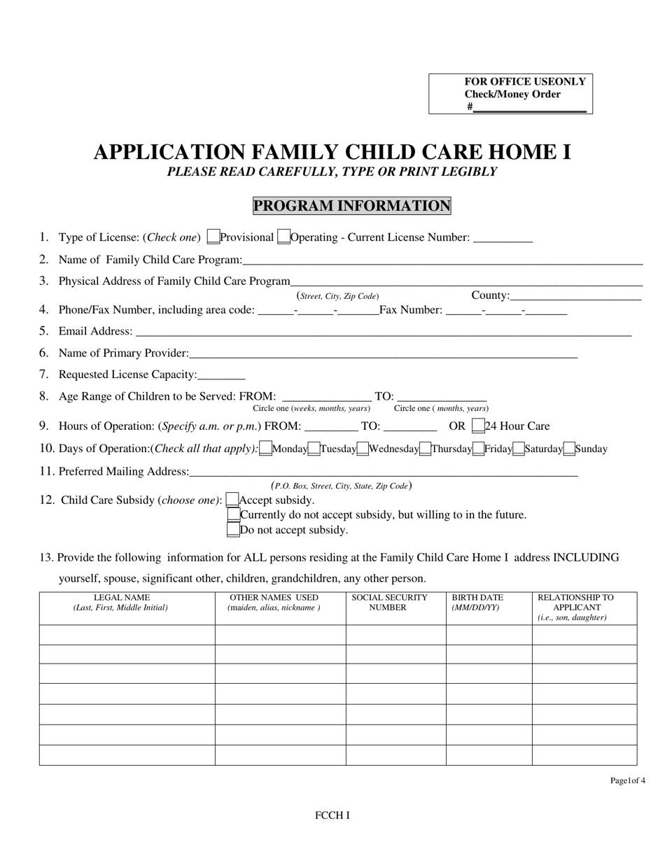 Application for a Family Child Care Home I License - Nebraska, Page 3
