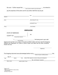 Form DC6:5.20 Affidavit and Application for Order to Show Cause (Support) - Nebraska, Page 3
