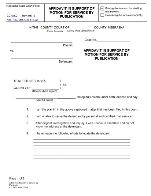 Download Instructions for Form DC6:6(2) Affidavit in Support of Motion ...