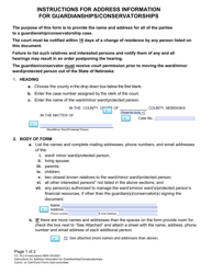 Document preview: Instructions for Form CC16:2.5 Address Information for Guardianships/Conservatorships - Nebraska
