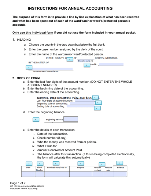 Form CC16:2.44  Printable Pdf