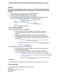 Document preview: Instructions for Form DC6:5.33 Bench Warrant (Visitation) - Nebraska
