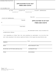 Document preview: Form CC13:8 Application to Sit out Fines and Costs - Nebraska