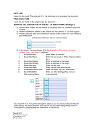 Instructions for Form DC6:5.26 Bench Warrant (Enforcement of Child Support Order) - Nebraska, Page 2