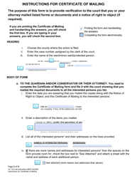 Instructions for Form CC16:2.49 Certificate of Mailing - Nebraska
