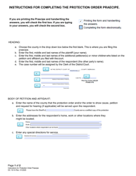 Document preview: Instructions for Form DC19:1 Protection Order Praecipe - Nebraska