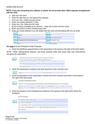 Instructions for Form DC19:1 Protection Order Praecipe - Nebraska, Page 2