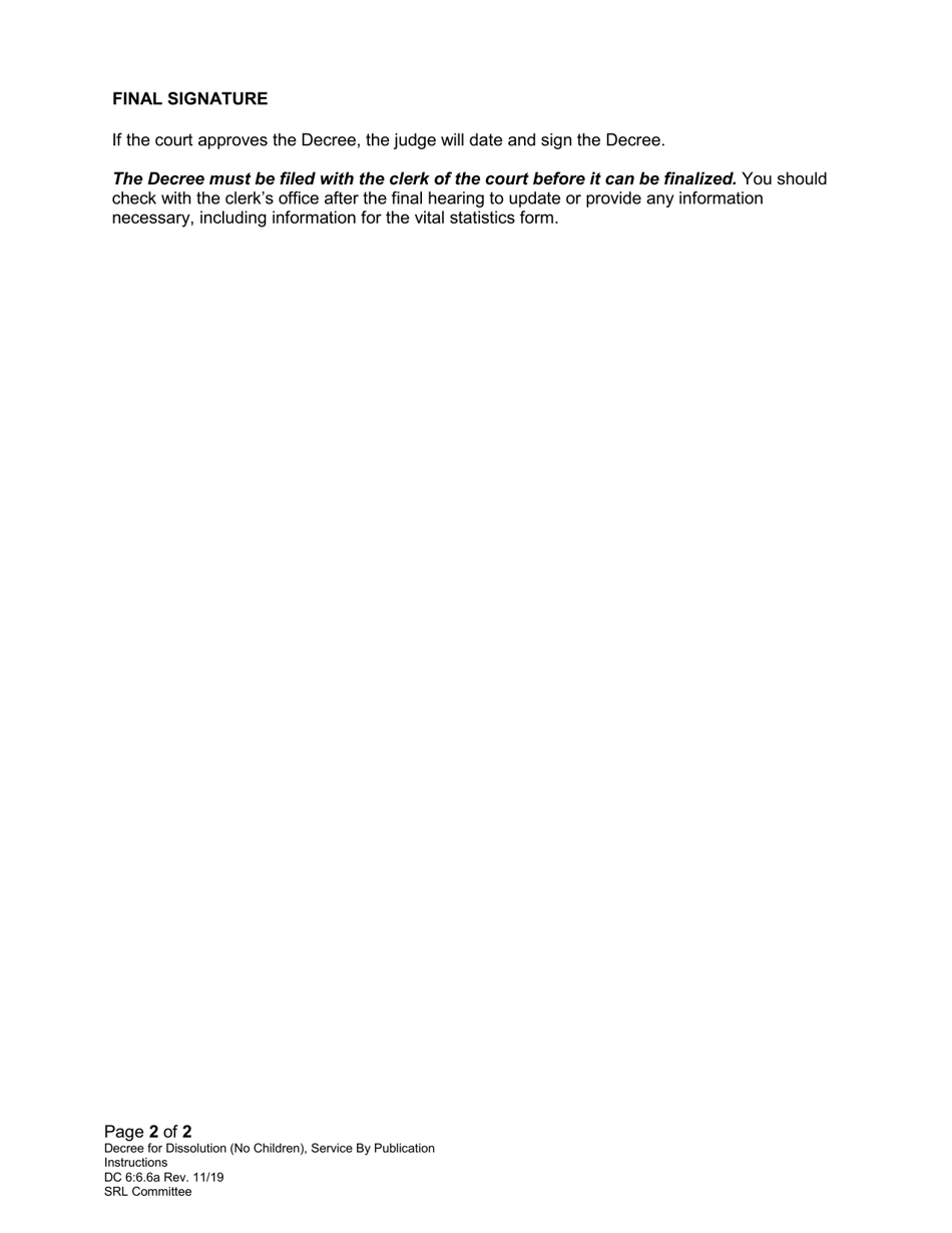 Instructions for Form DC6:6.6 Decree - No Children - Service by Publication - Nebraska, Page 2