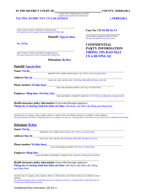 Form DC6:5.11  Printable Pdf