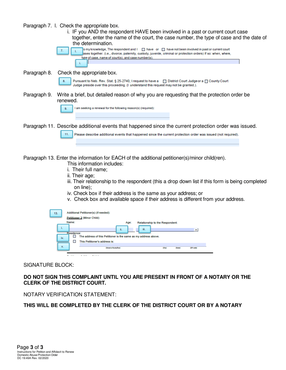 Download Instructions for Form DC19:49 Petition and Affidavit to Renew ...