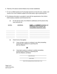 Form DC6:8.3 Complaint for Paternity, Custody, Parenting Time, and Child Support - Nebraska, Page 2