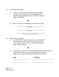 Form DC6:8.3 Complaint for Paternity, Custody, Parenting Time, and Child Support - Nebraska, Page 3