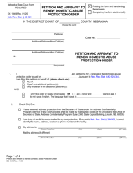 Form DC19:49 &quot;Petition and Affidavit to Renew Domestic Abuse Protection Order&quot; - Nebraska