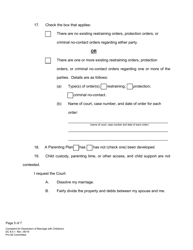 Form DC6:5.1 Complaint for Dissolution of Marriage (With Child(Ren)) - Nebraska, Page 5