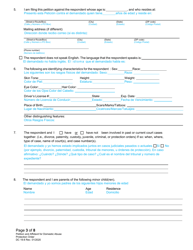 Form DC19:8 Petition and Affidavit to Obtain Domestic Abuse Protection Order - Nebraska (English/Spanish), Page 3