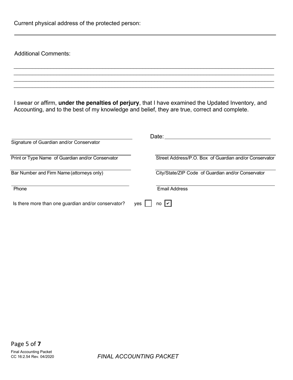 Form CC16:2.54 Final Accounting Packet - Nebraska, Page 7