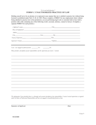 Form 9 &quot;Unauthorized Practice of Law&quot; - Nebraska